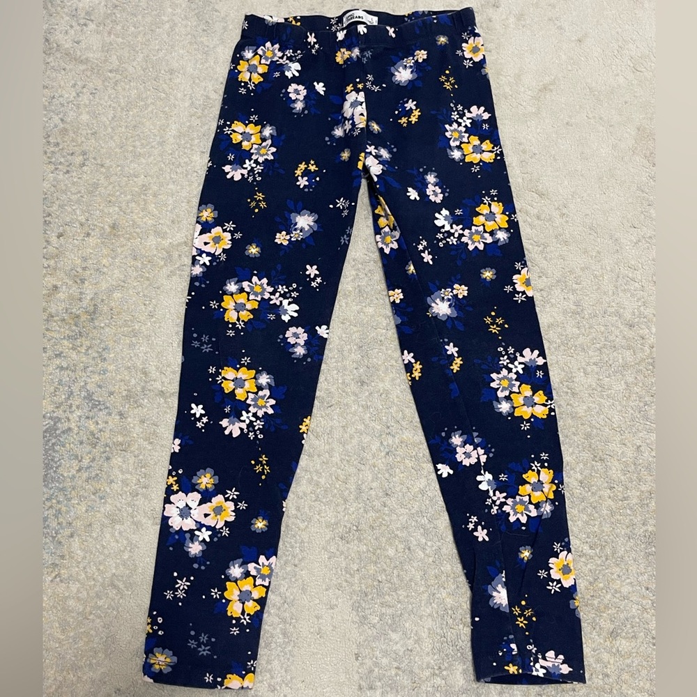 EUC Girl’s Size Large (8-10Yrs) Epic Threads Leggings With Floral Prints In Navy